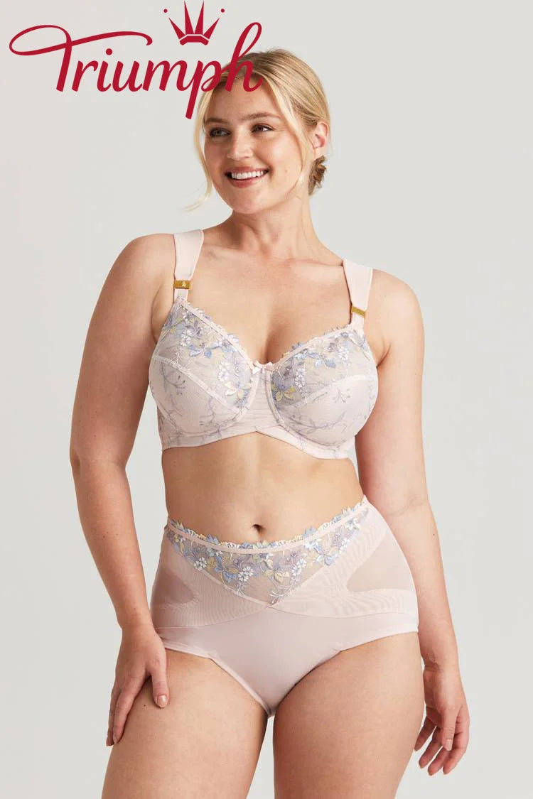 Triumph - 3 бр. (75A-120H) 💝 - Романтичен двоен сутиен с бродерия