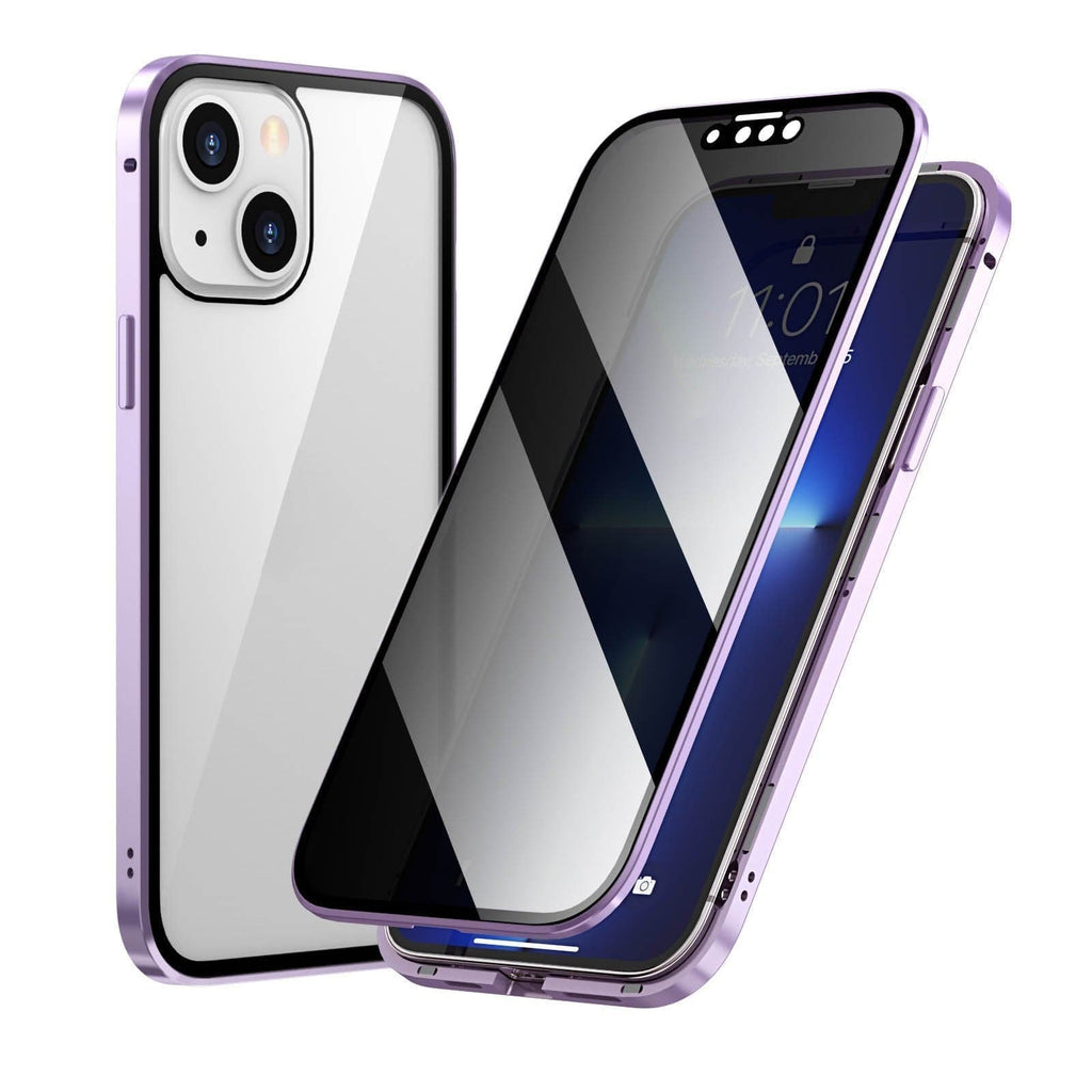Mágneses iPhone tok tükröződésmentes üveggel és fémmel
