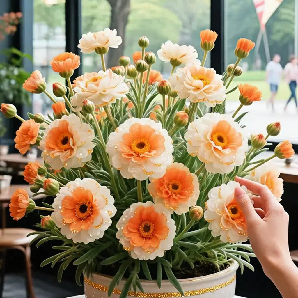 Златна дантелена портулака🌸✨ Разкошни двойни цветове за безпроблемно лято