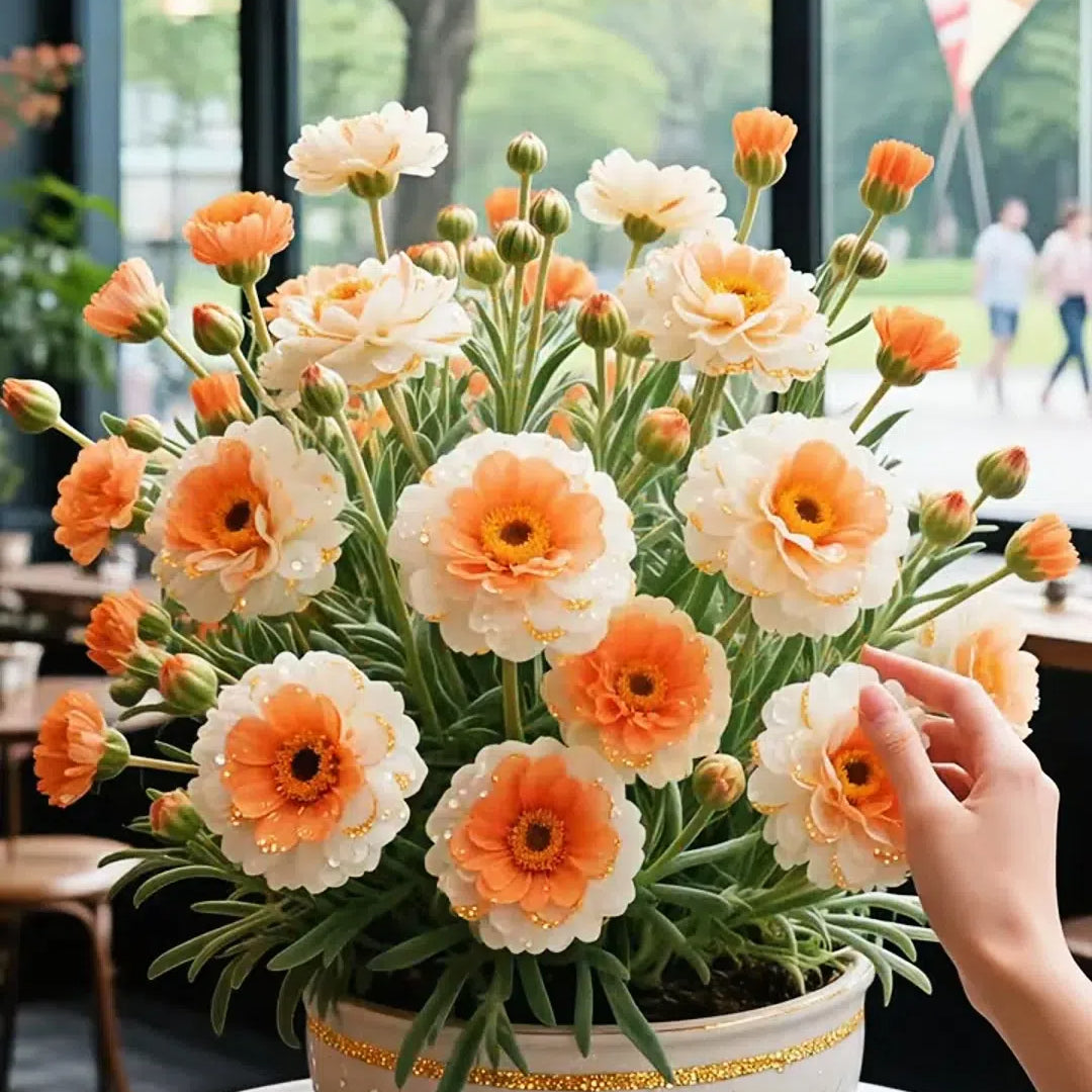 Златна дантелена портулака🌸✨ Разкошни двойни цветове за безпроблемно лято