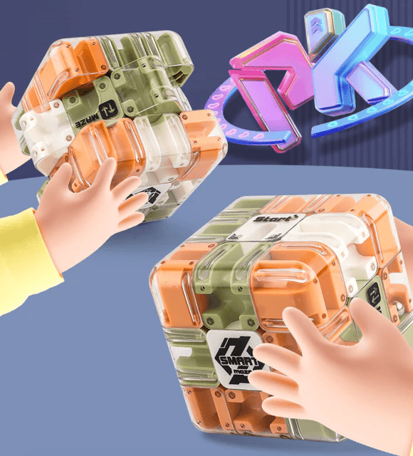 Голям 3D пъзел-куб Лабиринт 🧩✨ – Завладяваща игра за трениране на мозъка за деца и възрастни 🧠