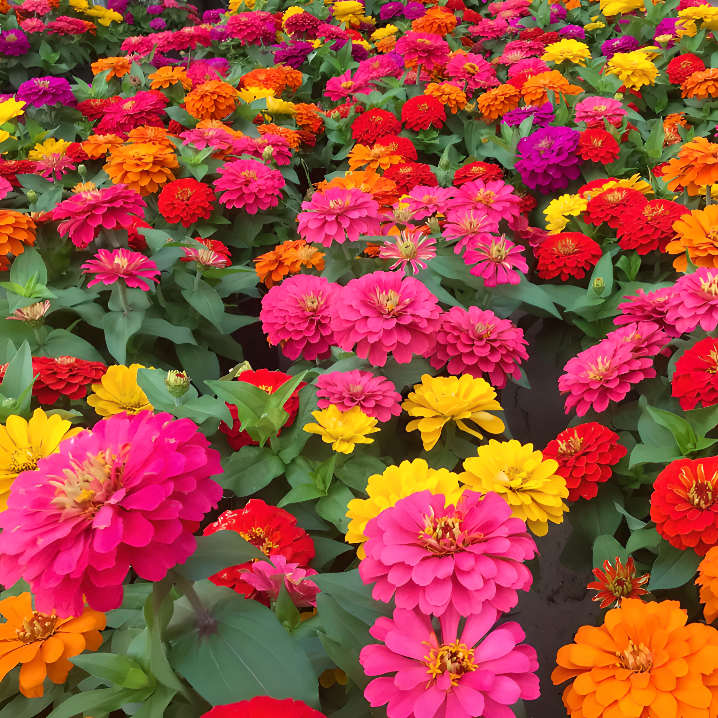 🌺Двойни семена от циния в смесени цветове