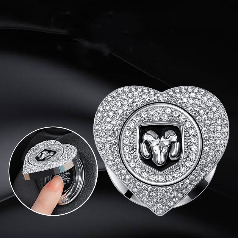Гореща разпродажба 2025 г.🔥Защитен калъф за стартиране с един бутон във формата на сърце, инкрустиран с диаманти