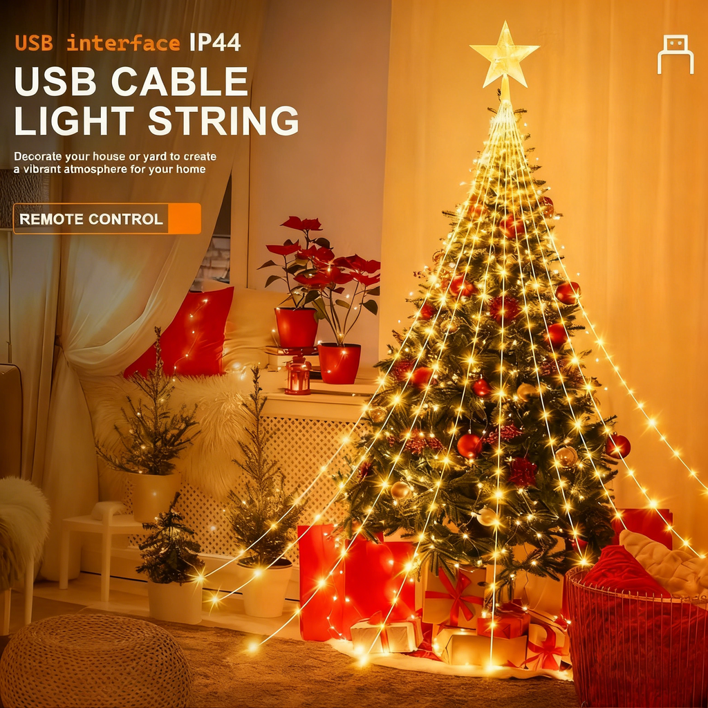 🎁Ранна празнична разпродажба 50% ОТСТЪПКА🎄Коледни светлини „Каскада от звезди“