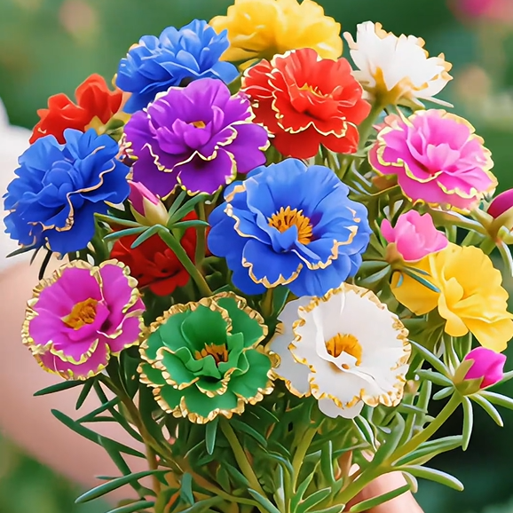 Златна дантелена портулака🌸✨ Разкошни двойни цветове за безпроблемно лято