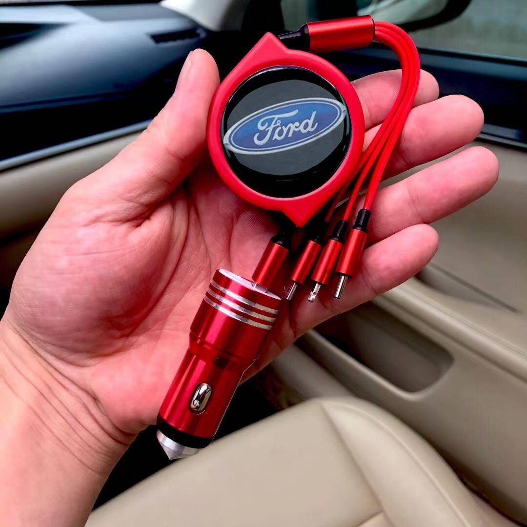 3 в 1 прибиращ се кабел за данни за кола + безплатно зарядно за кола