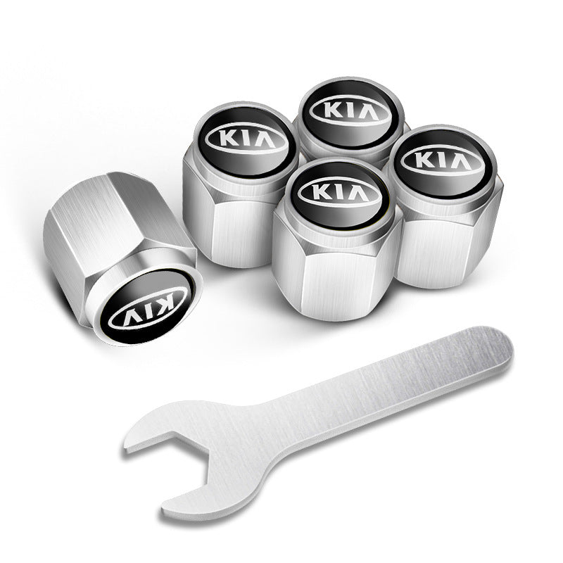 🔥Капачки за вентили за автомобилни гуми (5 бр. + 1 гаечен ключ)