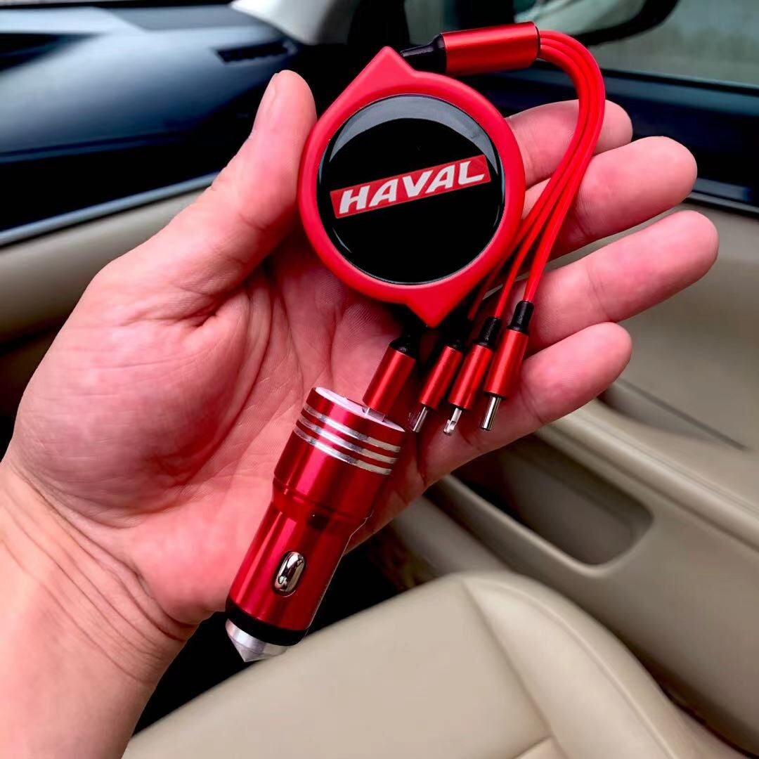 3 в 1 прибиращ се кабел за данни за кола + безплатно зарядно за кола