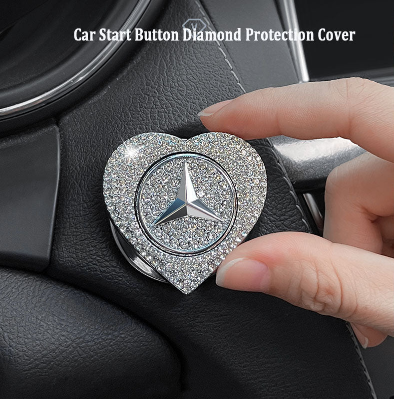 Гореща разпродажба 2025 г.🔥Защитен калъф за стартиране с един бутон във формата на сърце, инкрустиран с диаманти