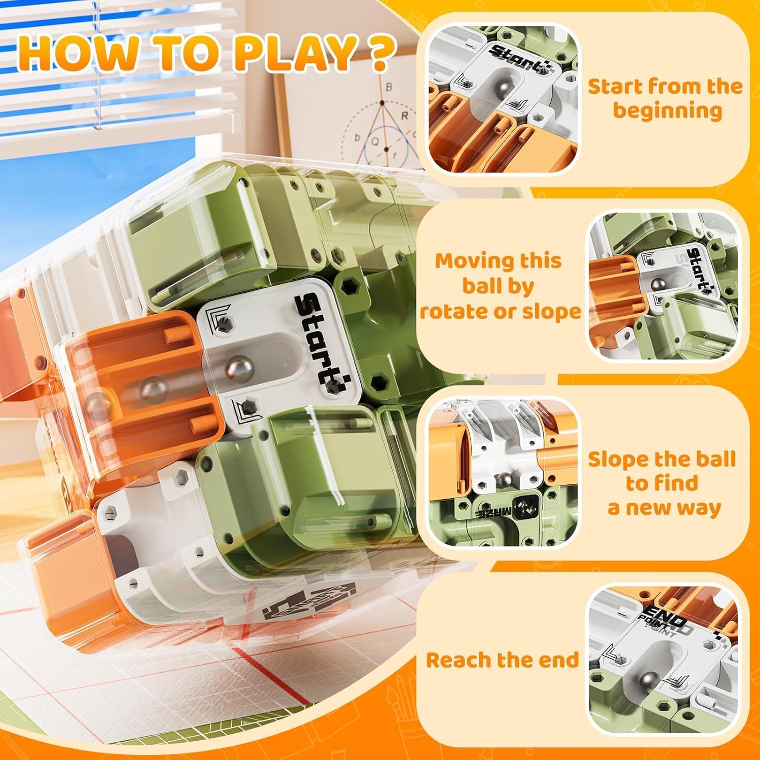 Голям 3D пъзел-куб Лабиринт 🧩✨ – Завладяваща игра за трениране на мозъка за деца и възрастни 🧠