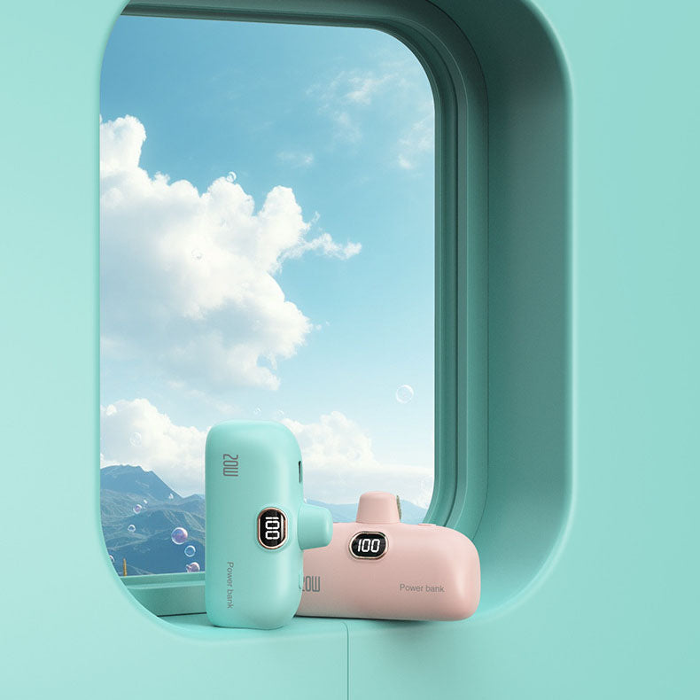 Преносима, безжична батерия с форма на червило и капацитет 5000 mAh