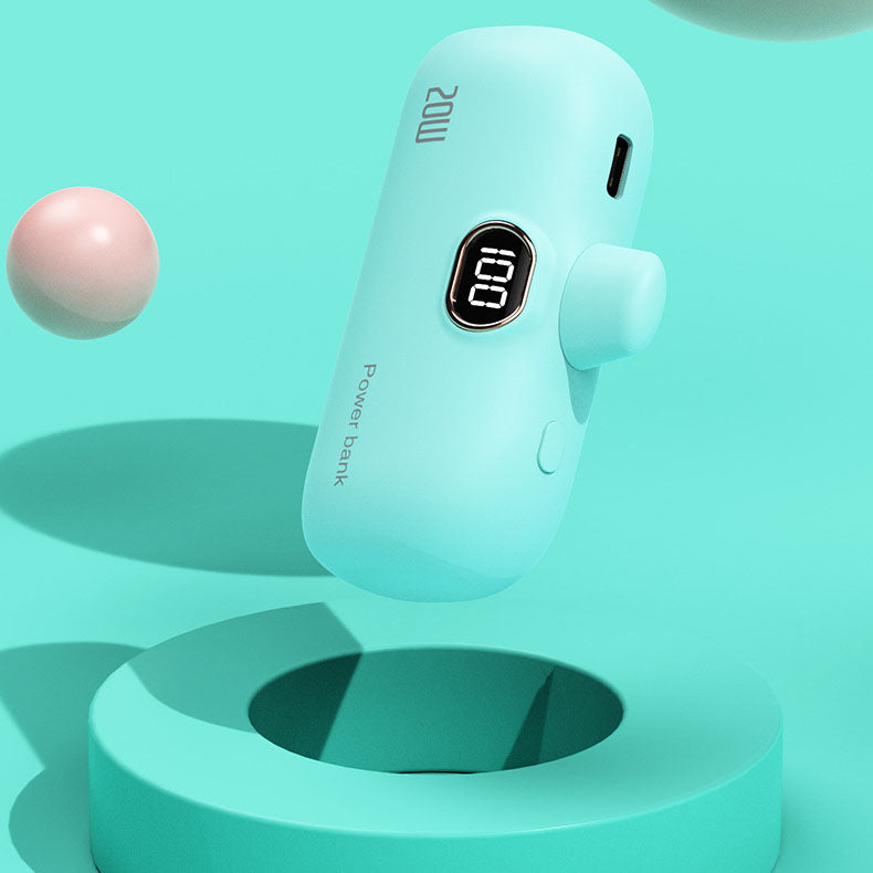 Преносима, безжична батерия с форма на червило и капацитет 5000 mAh