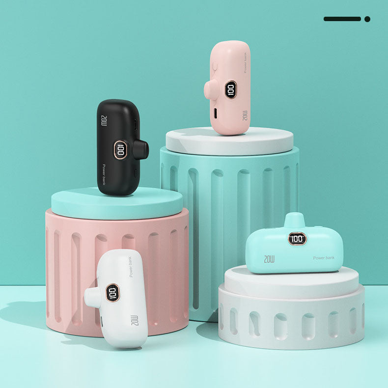 Преносима, безжична батерия с форма на червило и капацитет 5000 mAh