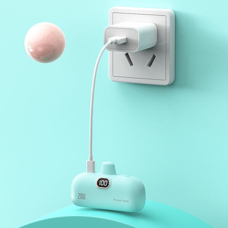 Преносима, безжична батерия с форма на червило и капацитет 5000 mAh