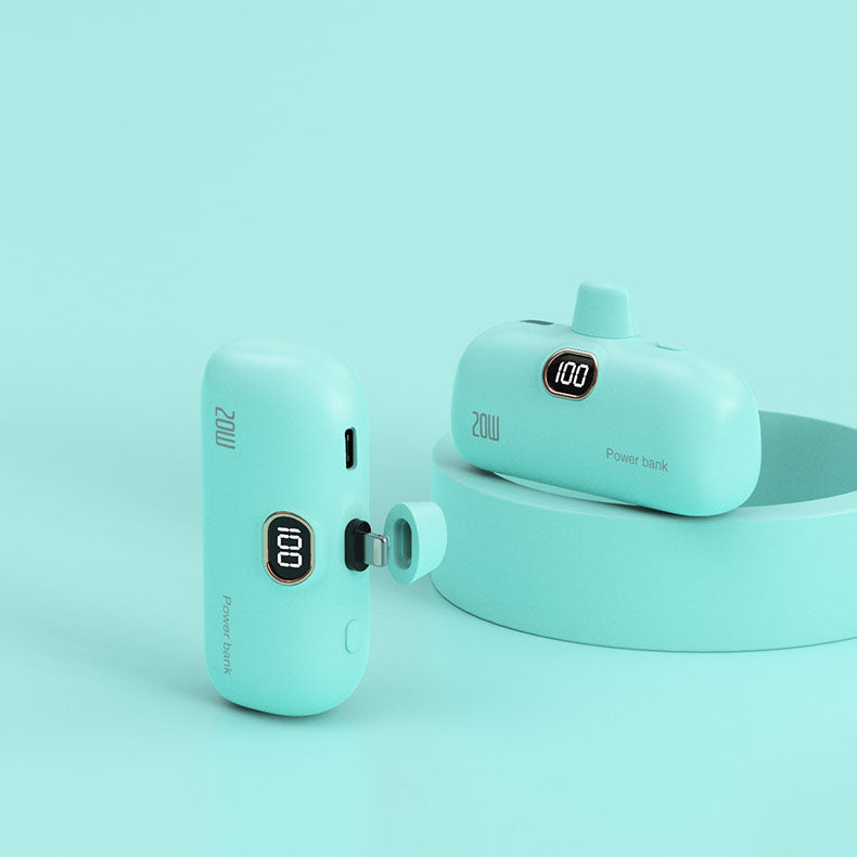 Преносима, безжична батерия с форма на червило и капацитет 5000 mAh