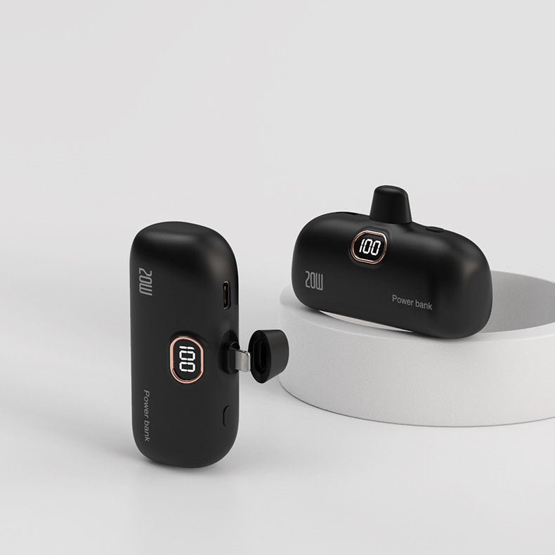 Преносима, безжична батерия с форма на червило и капацитет 5000 mAh