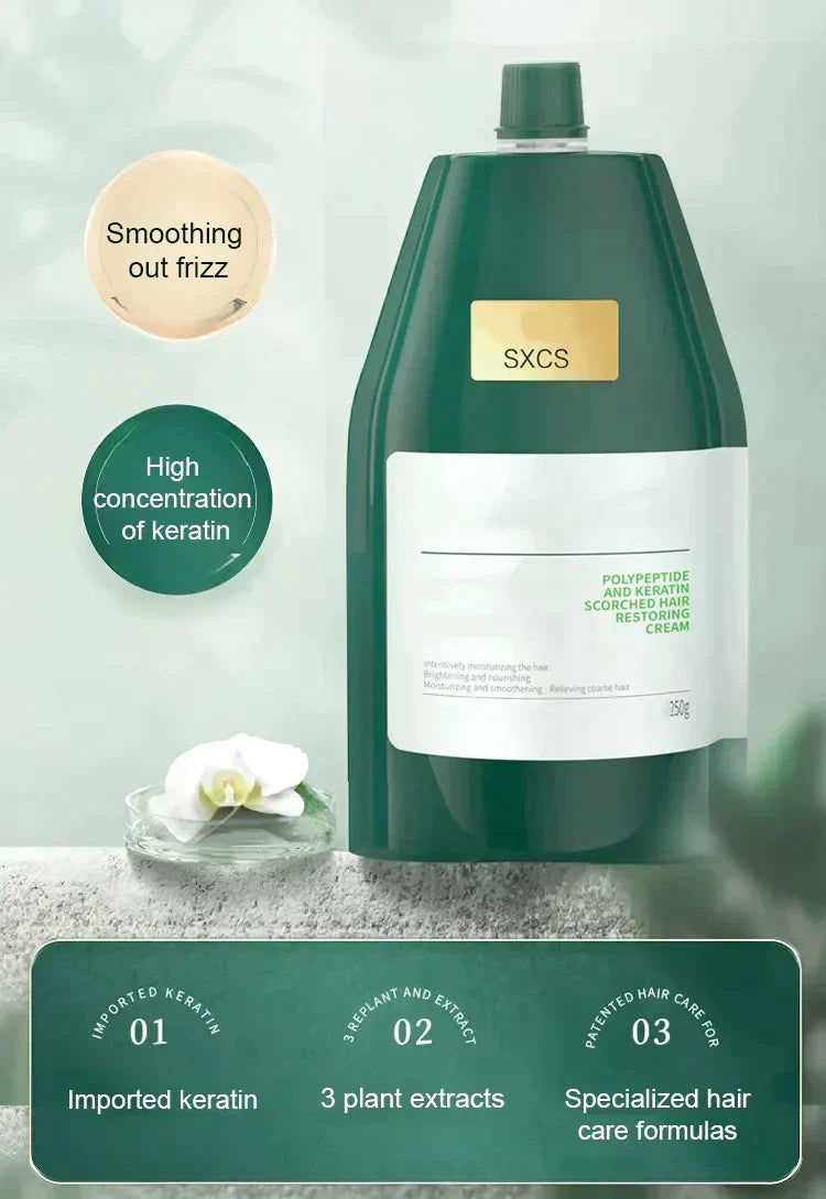 🌟Хидратиращ, изглаждащ и възстановяващ крем за коса с полипептиден кератин💁‍♀️
