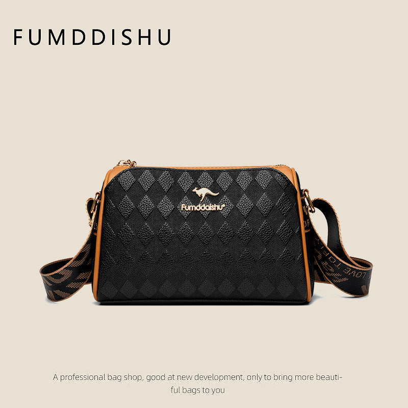 [Най-добрият подарък за нея] Модна диамантена шарка Голяма трислойна чанта през рамо