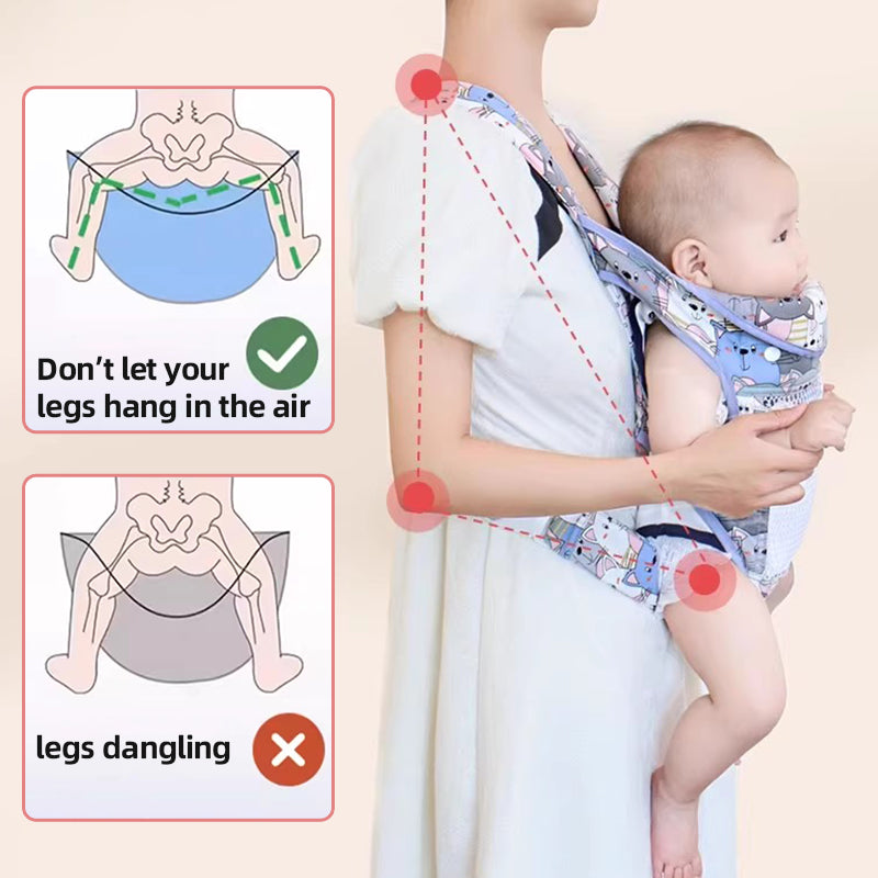 👶Többfunkciós, mellkasra rögzíthető, két vállpántos babahordozó