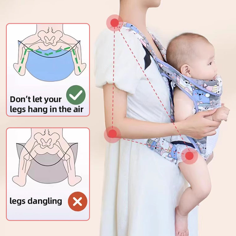 👶Többfunkciós, mellkasra rögzíthető, két vállpántos babahordozó