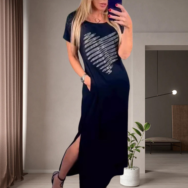 Дълга рокля с цепки отстрани