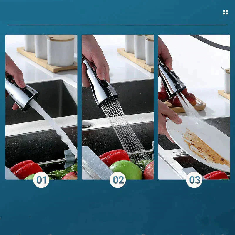 🔥Въртяща се на 720° пръскачка за кухненски смесител с 3 функции