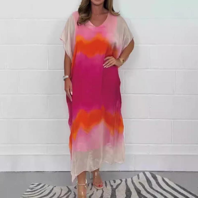 ✨【S-4XL】Kényelmes női szürke sifon ruha