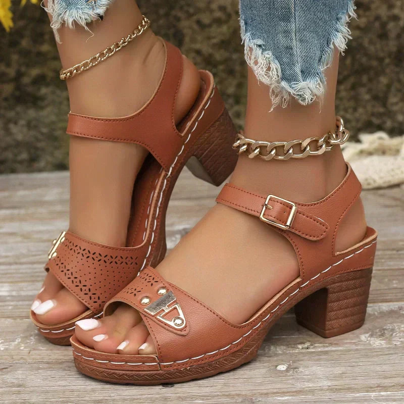 【EU 36-43】👡Nyári női Chunky Magassarkú szandálok