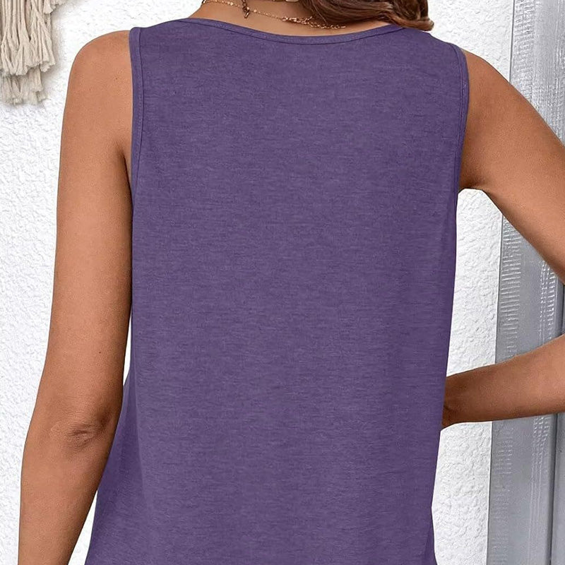 👚Női ujjatlan V-nyakú póló