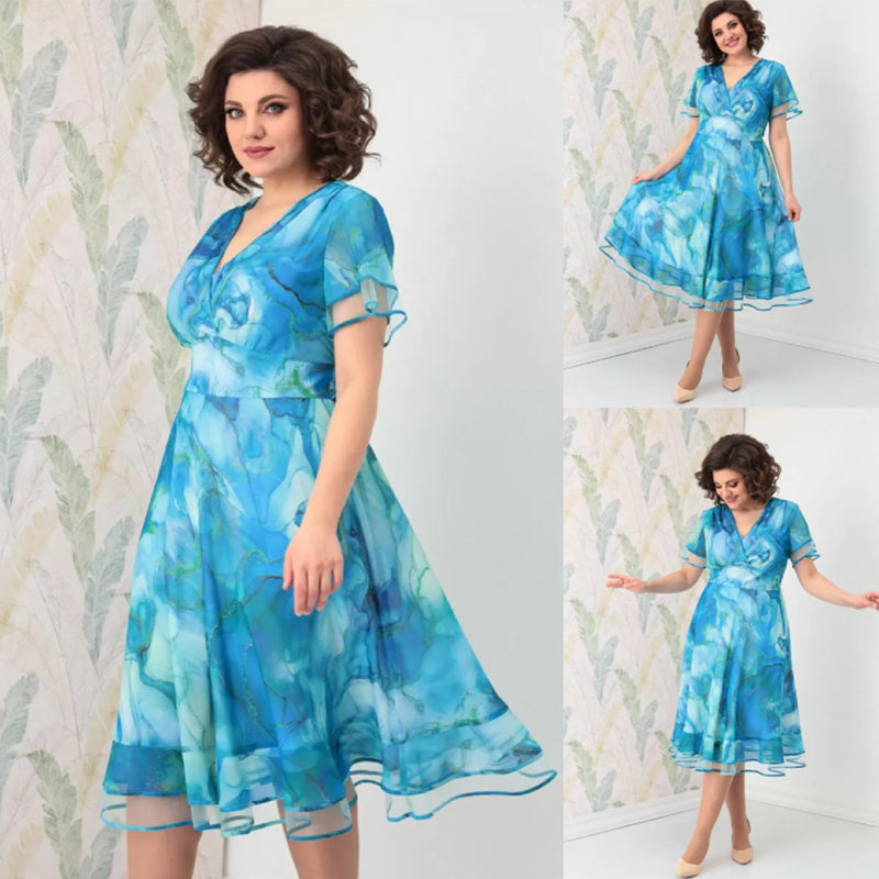 🌸Дамска ефирна миди рокля