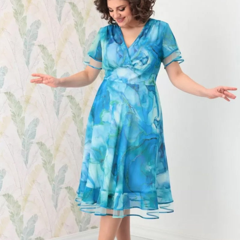 🌸Дамска ефирна миди рокля