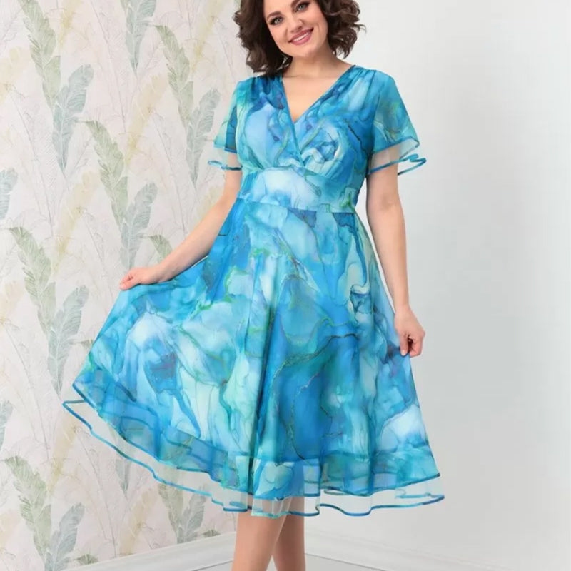 🌸Дамска ефирна миди рокля