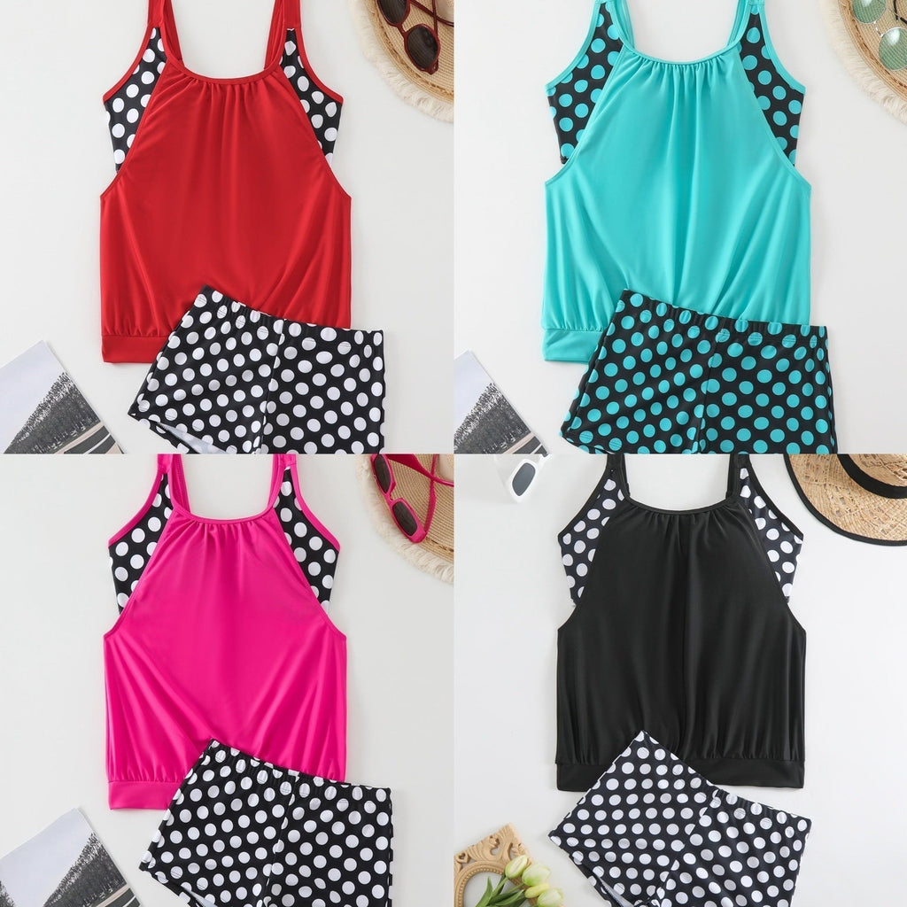 👙Дамски бански костюм от две части на точки✨