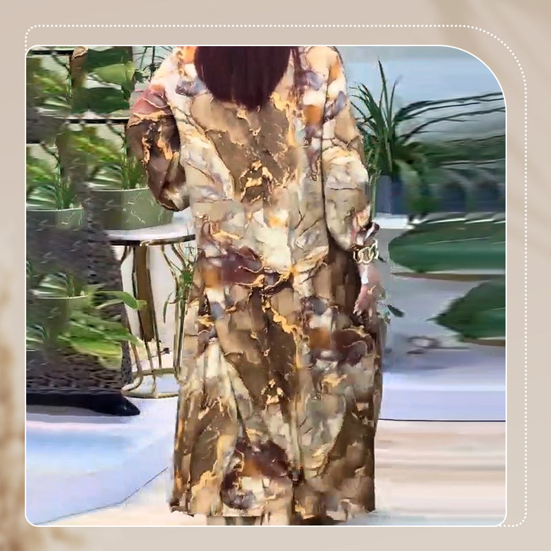 ❤️Дамски комплект от две части с модерен топ и панталон с щампа