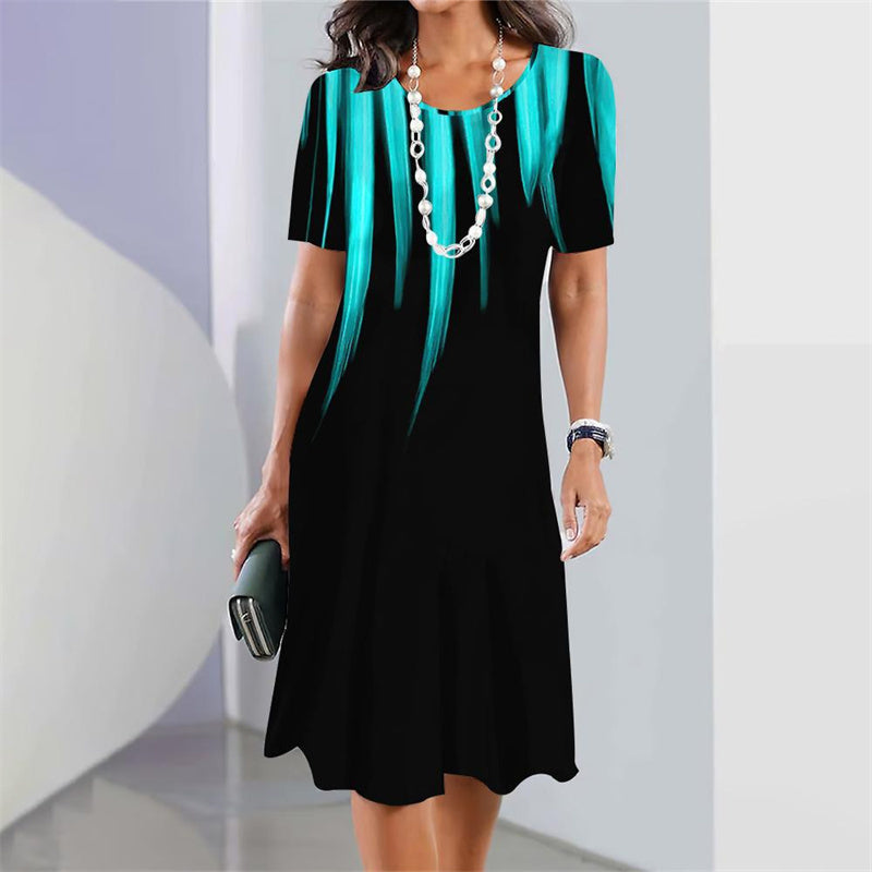 Дамска рокля с А-силует и миди кройка