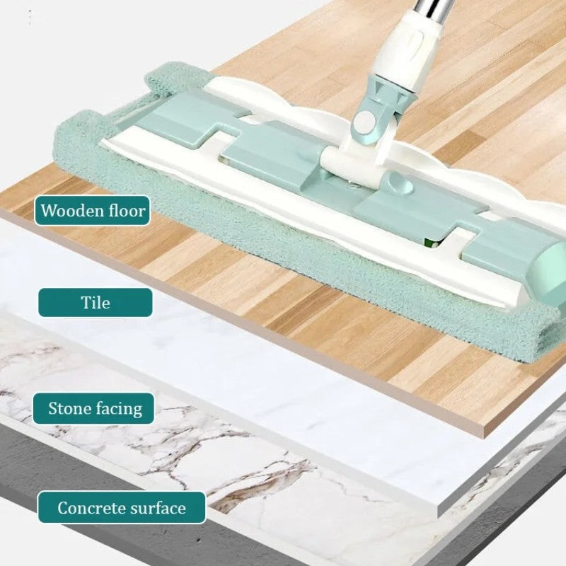 Голям плосък моп с пръчка от неръждаема стомана