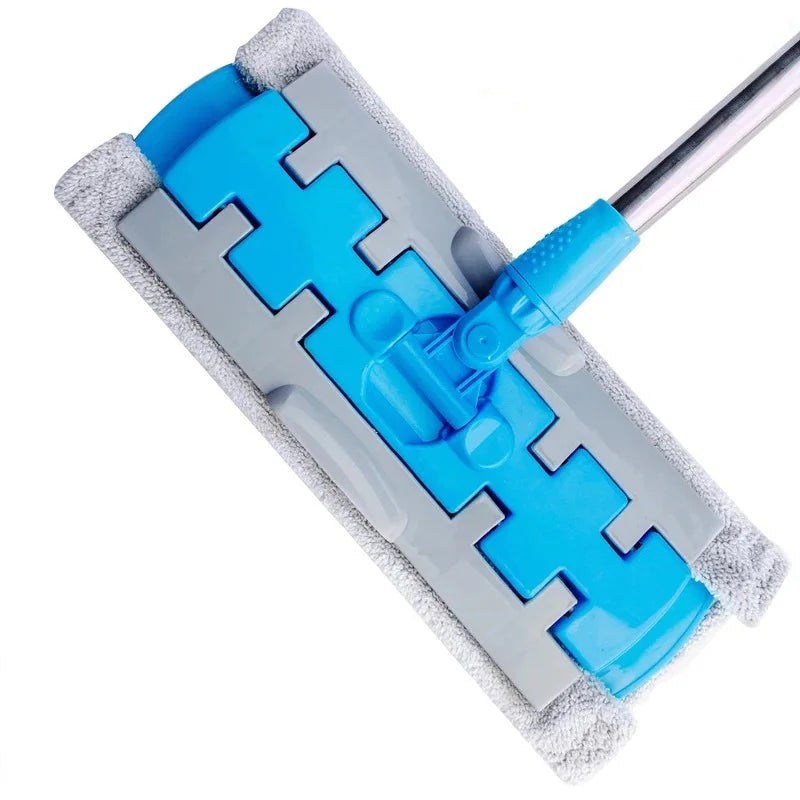 Голям плосък моп с пръчка от неръждаема стомана