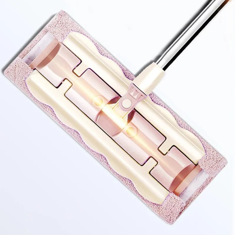 Голям плосък моп с пръчка от неръждаема стомана
