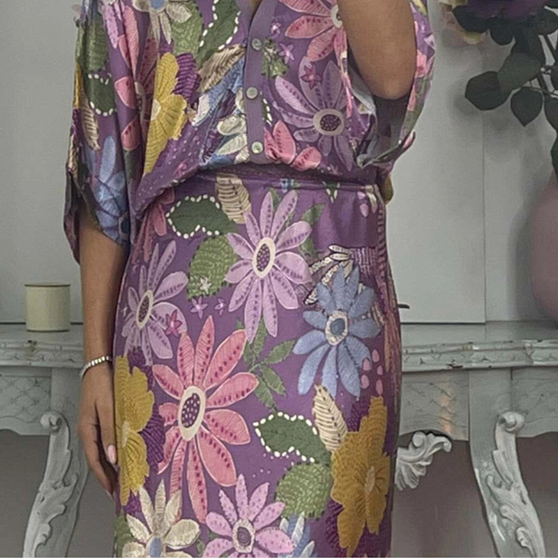 🏆🌸Комплект от две части за жени: топ с V-образно деколте и дълга пола