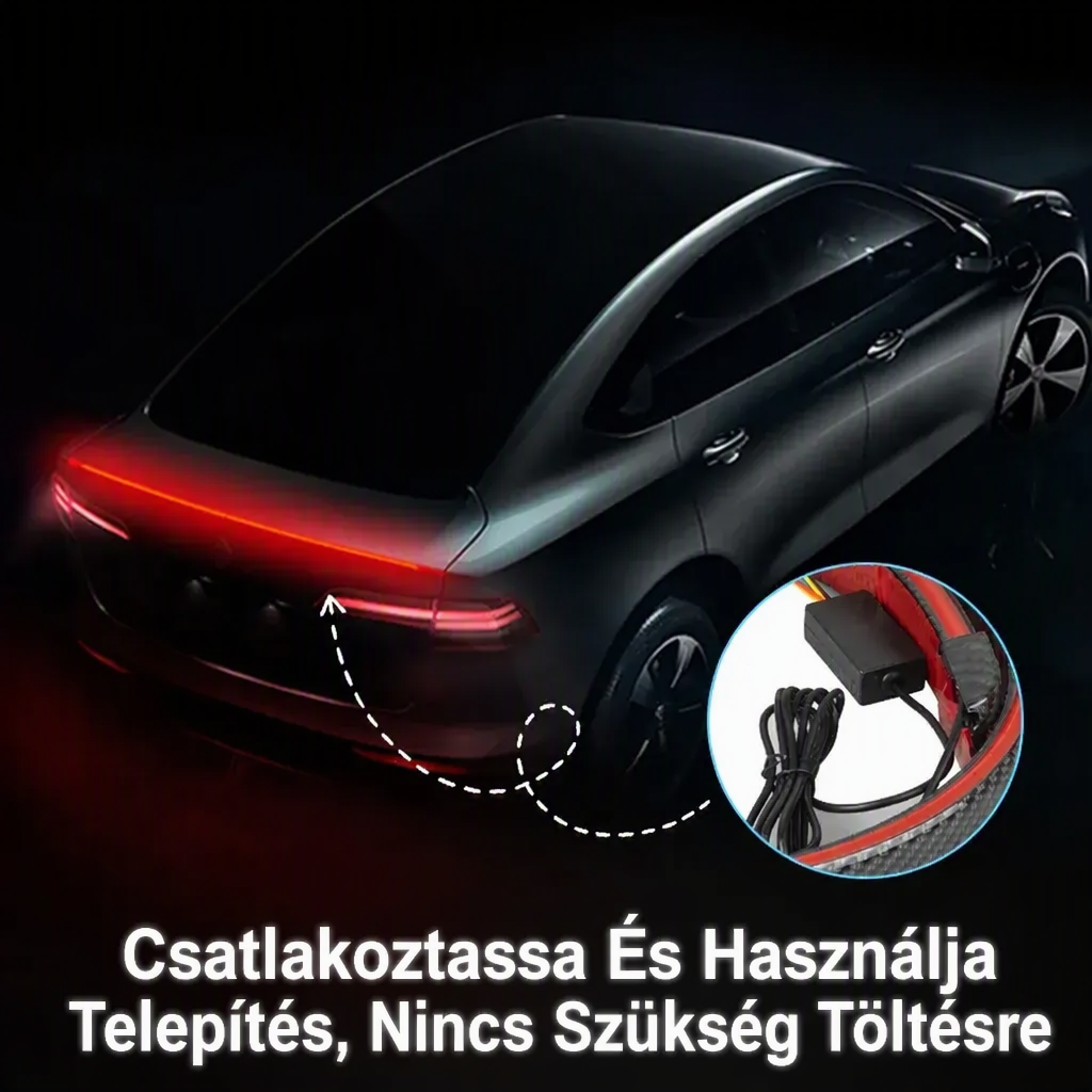 💡 Többfunkciós LED-es hátsó kapu fénysorompó – Biztonsági világítás, 12V, univerzális 🚗✨