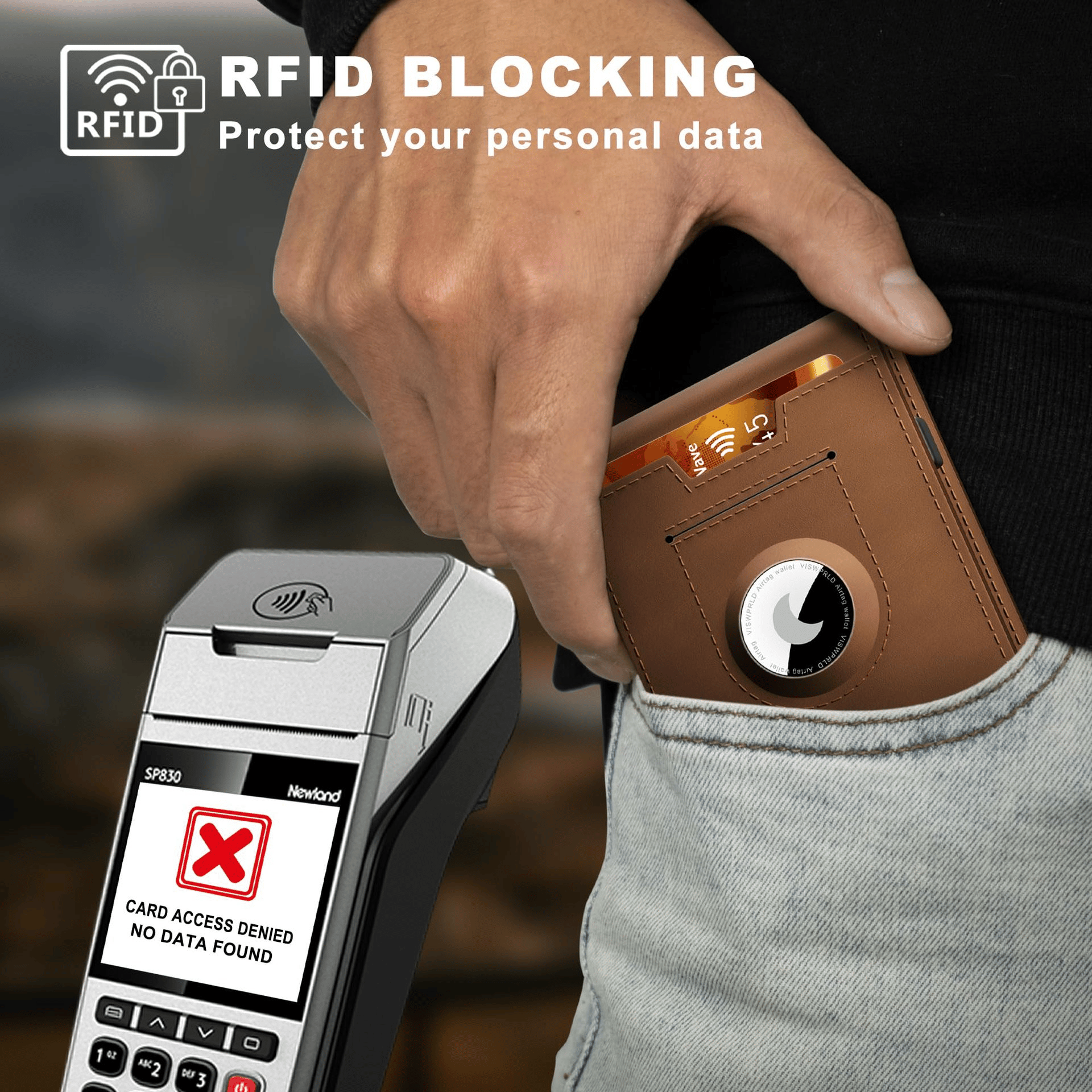 🎁Портфейл AirTag за мъже – алуминиев калъф с капаче, щипка за пари, тънки кожени отделения, държач за кредитни карти, RFID блокиране, минималистичен двуслоен портфейл
