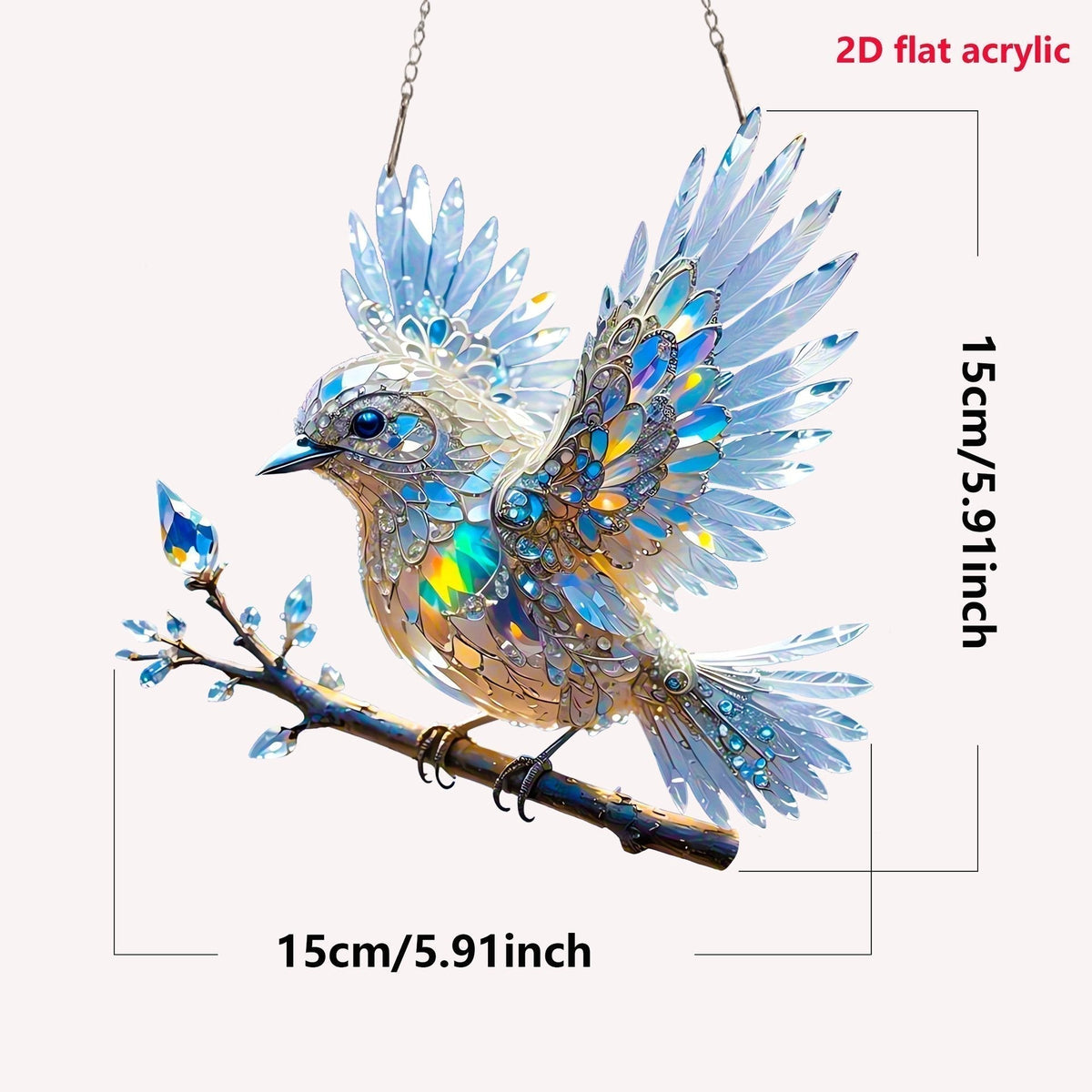 🎁🐦Kristály Égszínkék Madaras Színes Művészeti Ékszerek