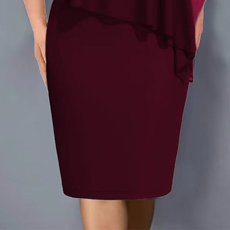 ✨Шифонена рокля с V-образно деколте и инкрустация от кристали