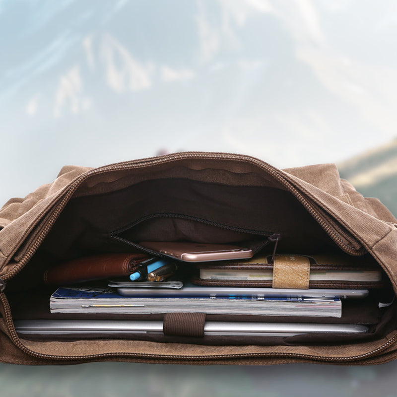 Мъжка платнена чанта за рамо с голям капацитет