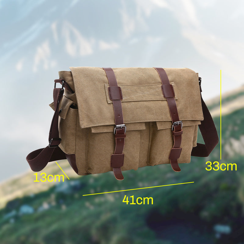 Мъжка платнена чанта за рамо с голям капацитет