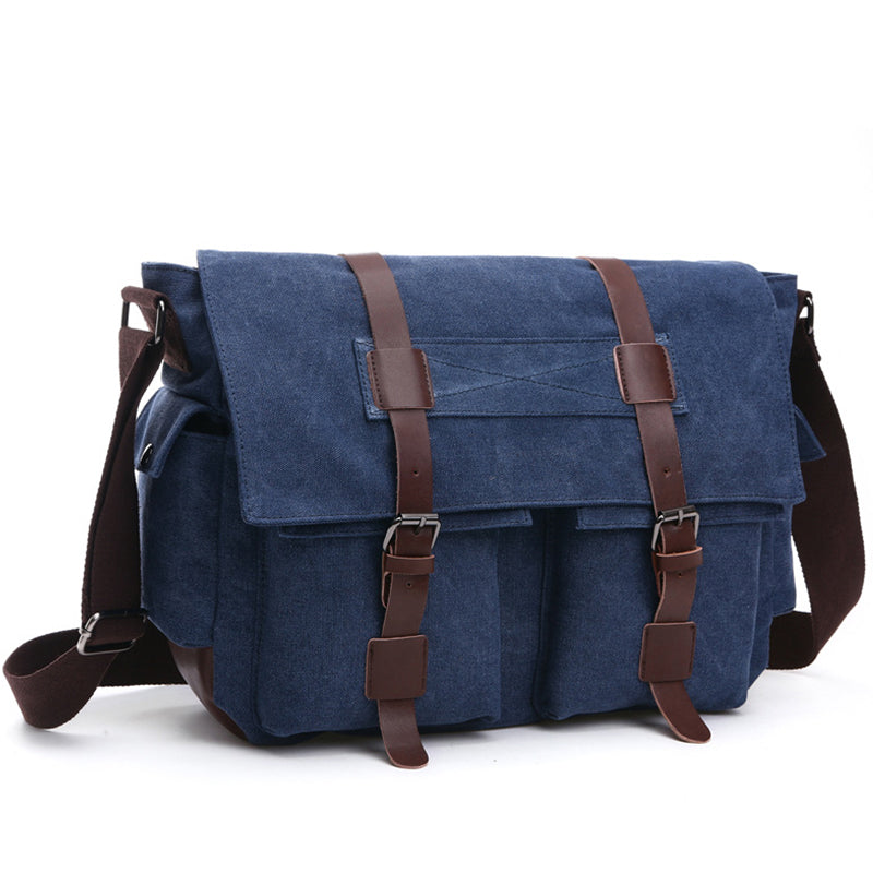 Мъжка платнена чанта за рамо с голям капацитет