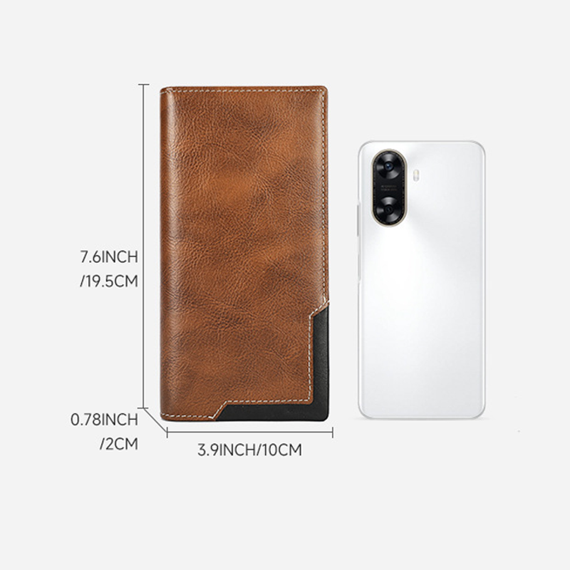 Дълъг мъжки винтидж портфейл