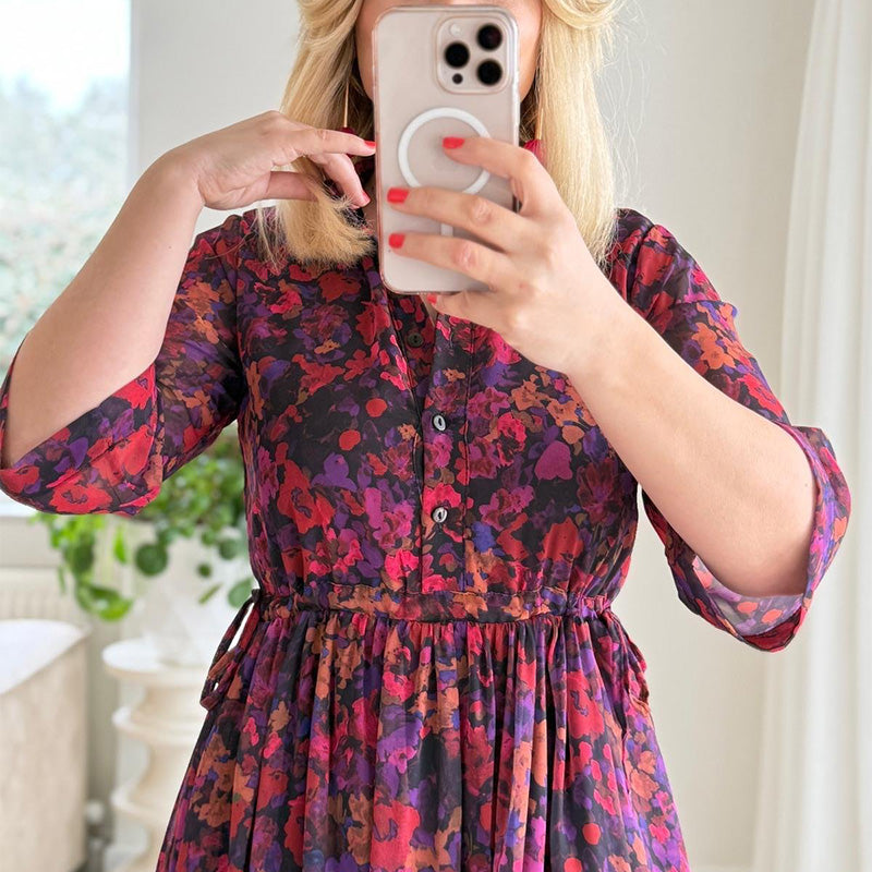 🌺 Дамска елегантна щампована релаксираща макси рокля