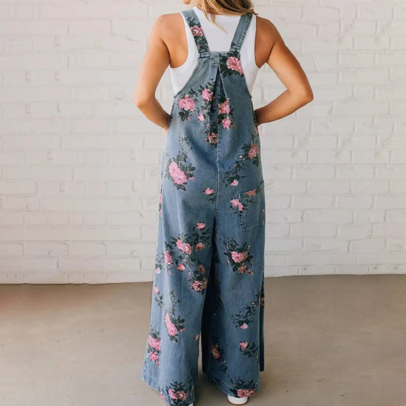 💗Nyári különlegesség✨Női lezser farmer overál mintával