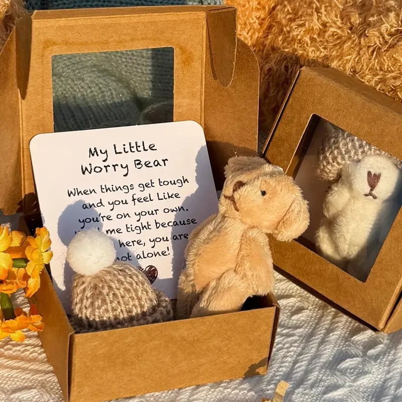🔥🧸Kézzel készített mini plüssmackó dobozban